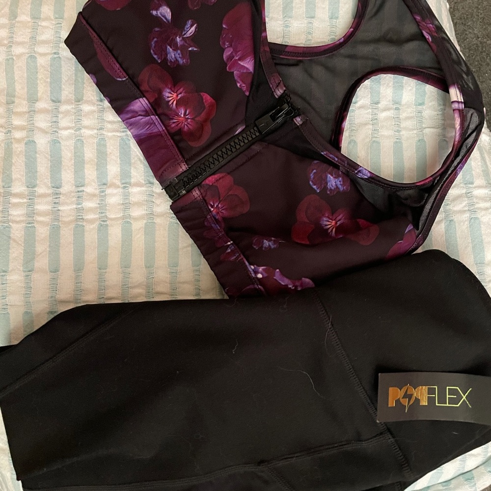 Popflex dark bloom sports bra & leggings